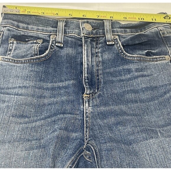 Rag & Bone JEAN Skinny Jeans Sz 25 OLANA Patch Panel Colorblock Raw Hem USA Made - Picture 8 of 11
